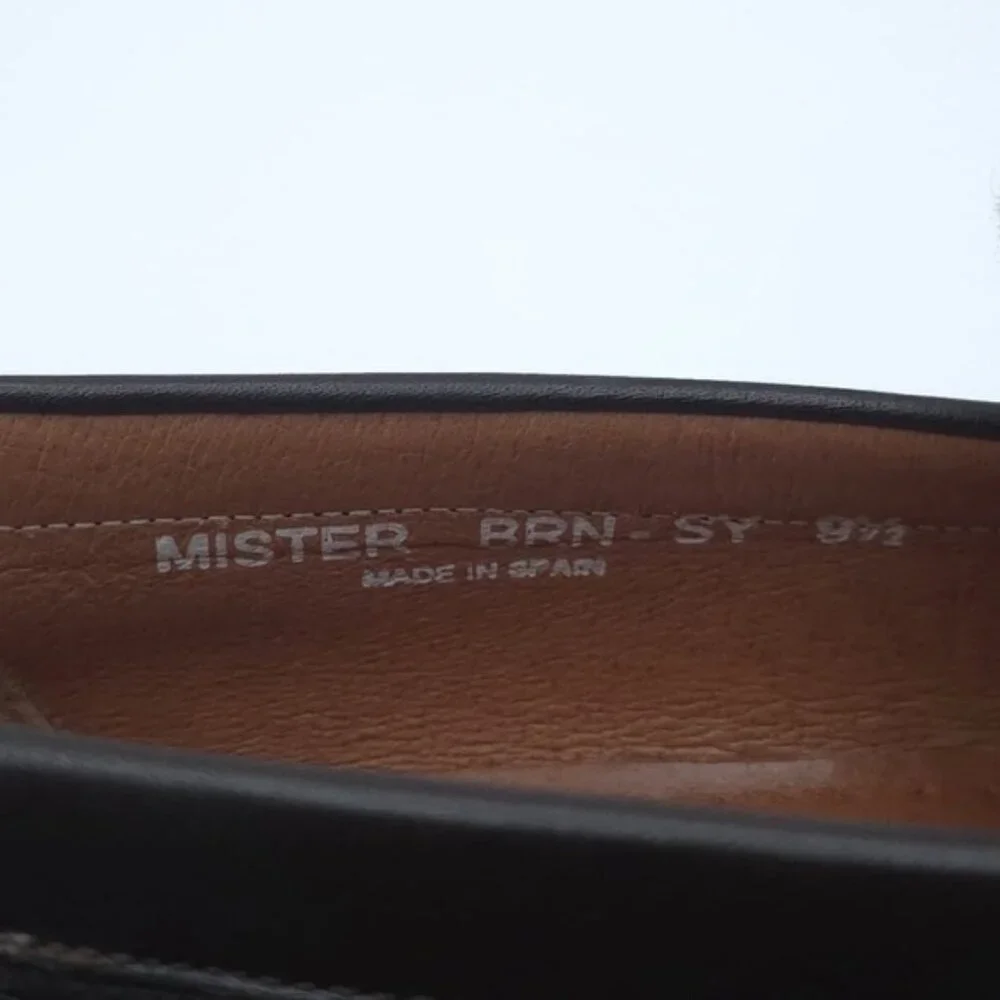SANDRO MISTER‎ Men's Brown Leather Loafers Shoes Size 9.5 D SPAIN🇪🇸MADE BRN-SY